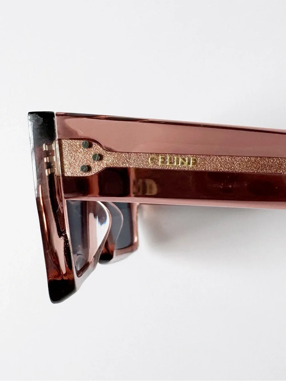 Celine Three Dots 54MM Rectangular Sunglasses in Translucent Rose | NWOT